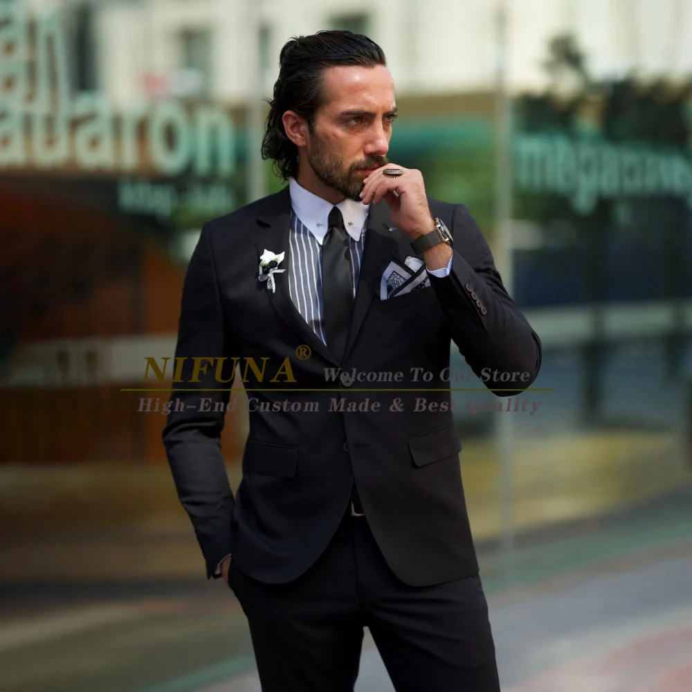 Classic Black Slim Fit Men's Suit Formal Business Casual Wedding Groom Tuxedo Banquet 2 Piece Set (Blazer+Pants) Terno Masculino
Classic Black Slim Fit Men's Suit Formal Business Casual Wedding Groom Tuxedo Banquet 2 Piece Set (Blazer+Pants) Terno Masculino