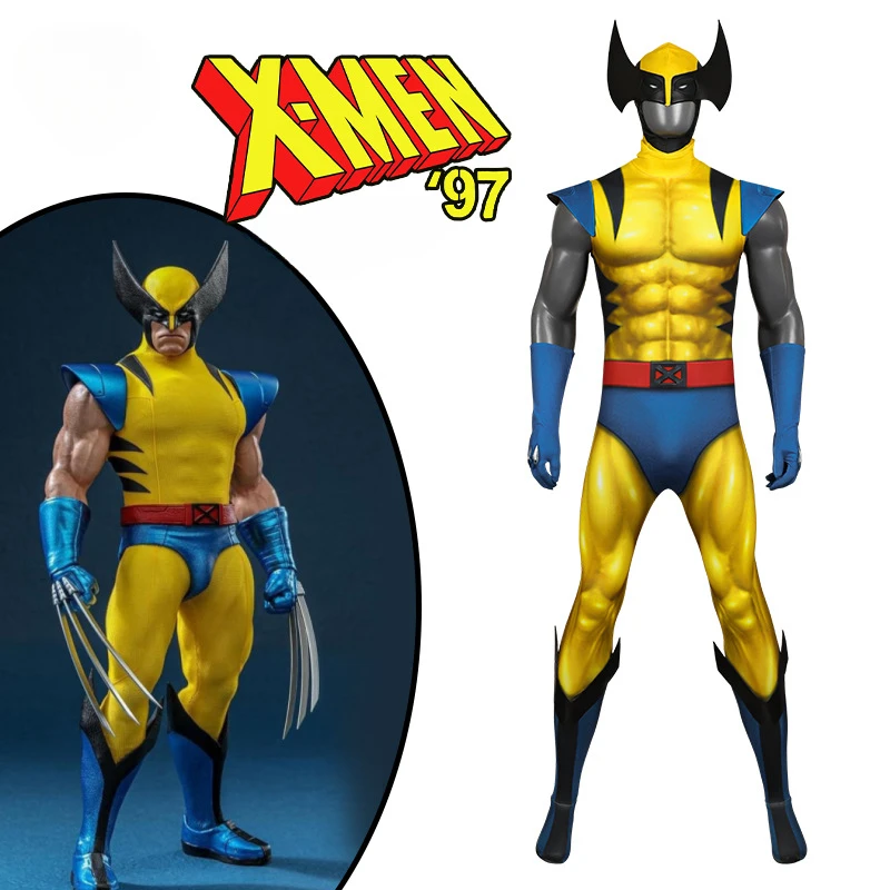 

X-Men 97 New Wolverine Cosplay Costume Superhero Wolf Cosplay Jumpsuit Zentai Bodysuit Halloween Man Role Play Outfits