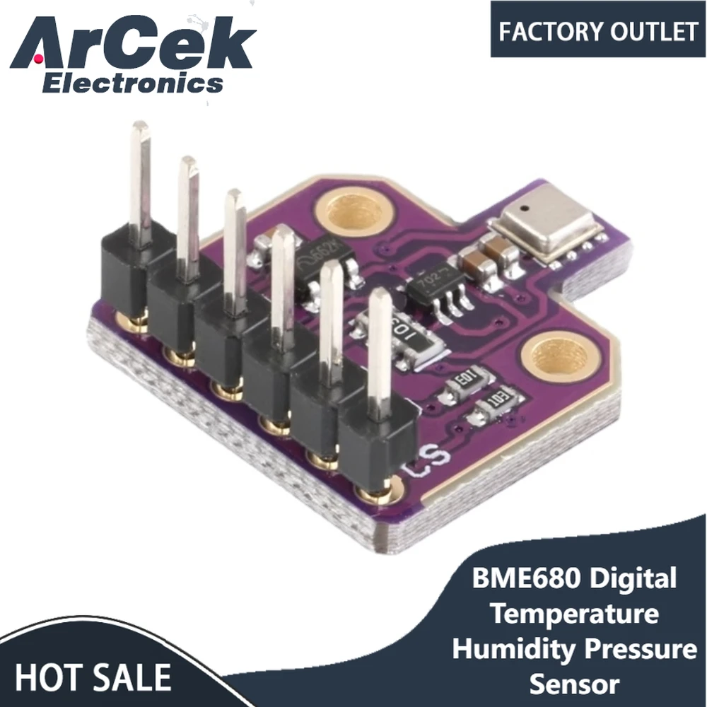 BME680 Digital Temperature Humidity Pressure Sensor CJMCU-680 High Altitude Sensor Module Development Board
BME680 Digital Temperature Humidity Pressure Sensor CJMCU-680 High Altitude Sensor Module Development Board