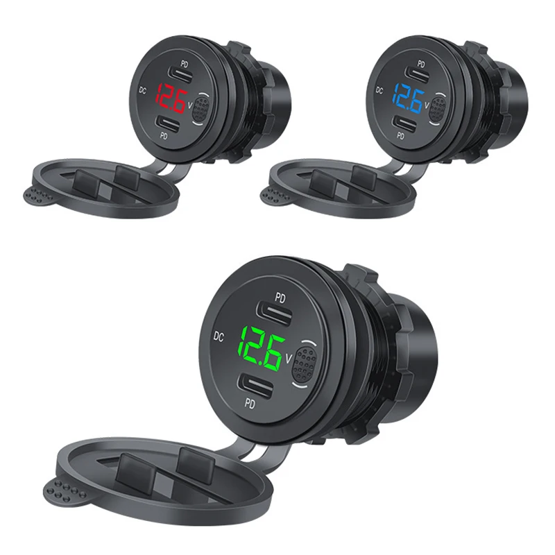 Dual 20W PD Type C Car Charger Outlet Port Socket with LED Voltmeter Button Switch for Car Boat Marine Bus Truck
Dual 20W PD Type C Car Charger Outlet Port Socket with LED Voltmeter Button Switch for Car Boat Marine Bus Truck