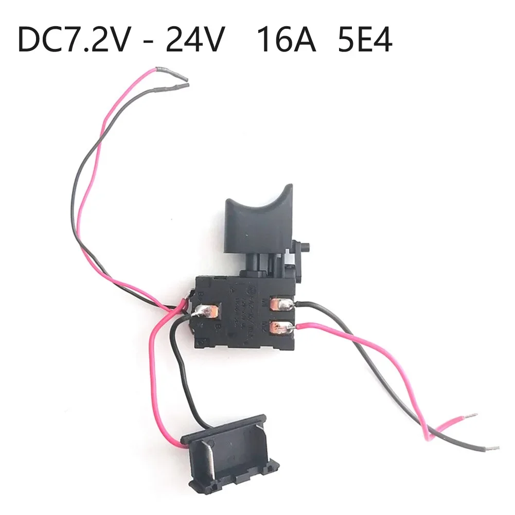 1xSwitch 7.2V-24V Electric Drill Dustproof Speed Control Push Button Trigger Switch 16A Replace Old Broken Drill Commercial Tool
1xSwitch 7.2V-24V Electric Drill Dustproof Speed Control Push Button Trigger Switch 16A Replace Old Broken Drill Commercial Tool