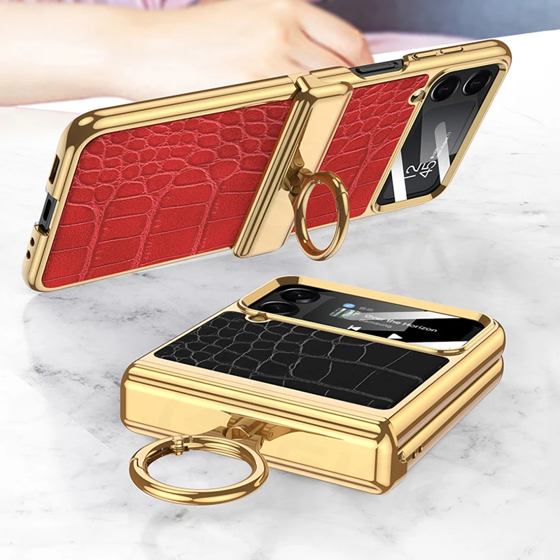 Роскошный кожаный чехол GKK класса премиум для телефона Samsung Galaxy Z Flip 4 3 с магнитной петлей и кольцом-держателем, чехол под крокодила питона
Роскошный кожаный чехол GKK класса премиум для телефона Samsung Galaxy Z Flip 4 3 с магнитной петлей и кольцом-держателем, чехол под крокодила питона