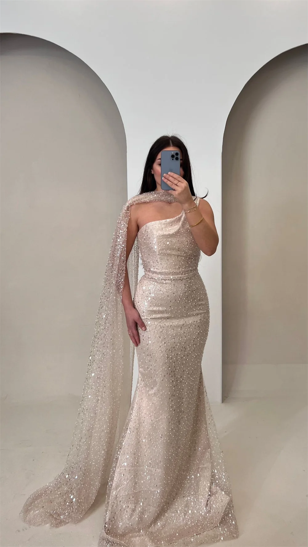 Sansa Customized Glitter One Shoulder Mermaid Prom Dresses Sleeveless Elegant فساتين سهرة Floor-length جديد في الفساتين 2025 8 Sace44fabe97a45659421ac76603593116