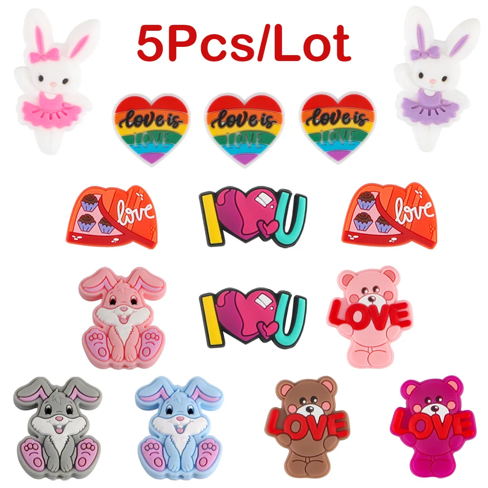 Sunrony 5Pcs/Lot Rabbit Love Chocolate Cartoon Silicone Beads Food Grade Nursing Chewing DIY Pacifier Chain Necklace Accessories
Sunrony 5Pcs/Lot Rabbit Love Chocolate Cartoon Silicone Beads Food Grade Nursing Chewing DIY Pacifier Chain Necklace Accessories