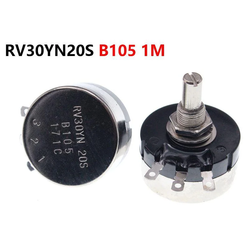 

Single Turn Carbon Film Potentiometer RV30YN20S B105 1M 3W Adjustable Resistor