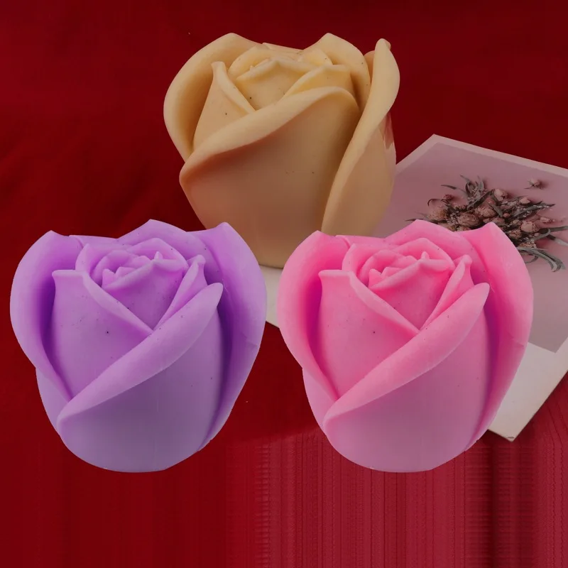 

Big 3D Rose Candle Silicone Mold Gypsum form Carving Art Aromatherapy Plaster Home Decoration Mold Wedding Gift Handmade