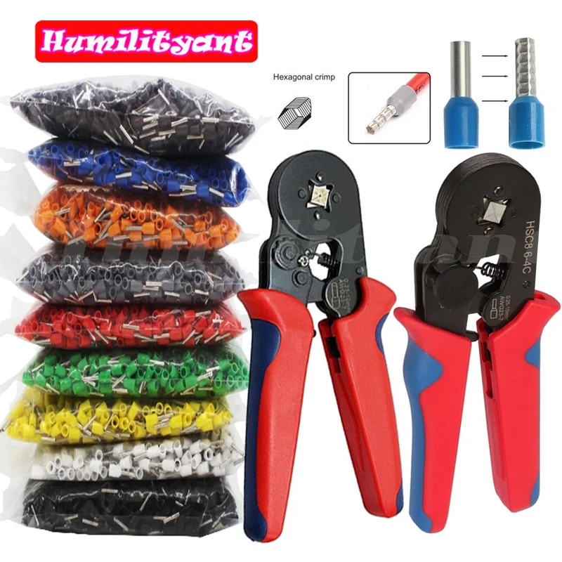 

1000/600/400PCS Wire Terminal Crimp Connector Insulated Uninsulated Cable Terminals End Ferrules Crimping Pliers Tool