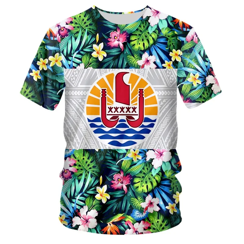 

Polynesia Tahiti Tribe Men's T-shirt, fashionable Sweatshirt, 3D printing, round neck, short sleeve, casual