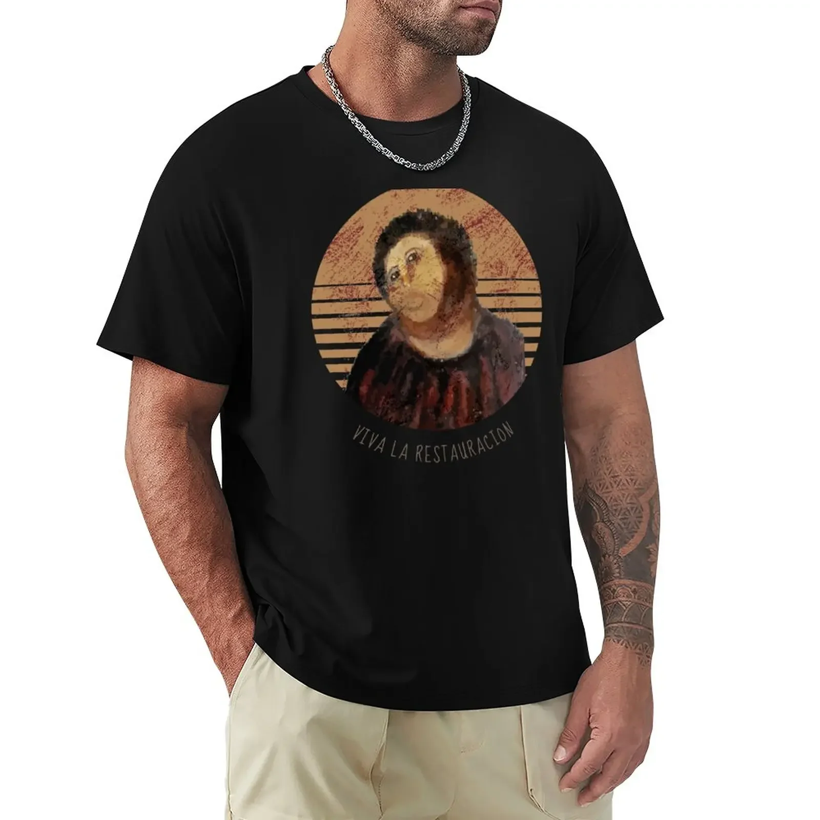 

Футболка Viva La ресторанная с изображением Иисуса фрески, восстановленного неудачного мема, черная футболка с изображением s, футболка для мужчин