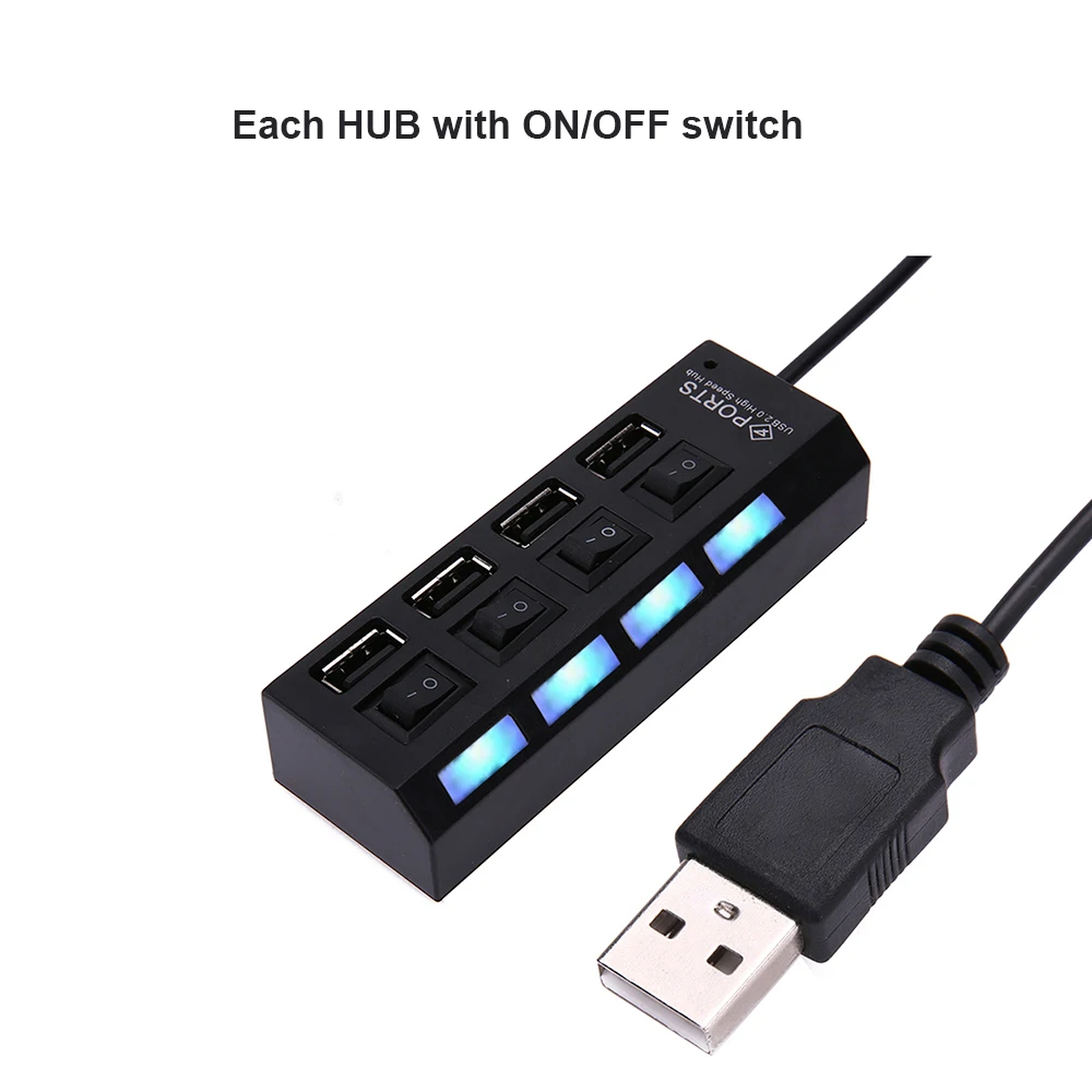 

USB Power Adapter 4 Ports Multi USB Splitter Hub USB Hub 2.0 USB Multiple Expander Switch Cable Hub Docking Stations