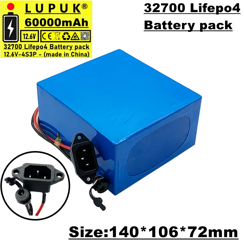 Lupuk - LiFePO4 32700 cell pack, 4s3p, 12.6v, 60ah, built - in with BMS, suitable for electric bicycle cells, Solar Cells, etc.
Lupuk - LiFePO4 32700 cell pack, 4s3p, 12.6v, 60ah, built - in with BMS, suitable for electric bicycle cells, Solar Cells, etc.