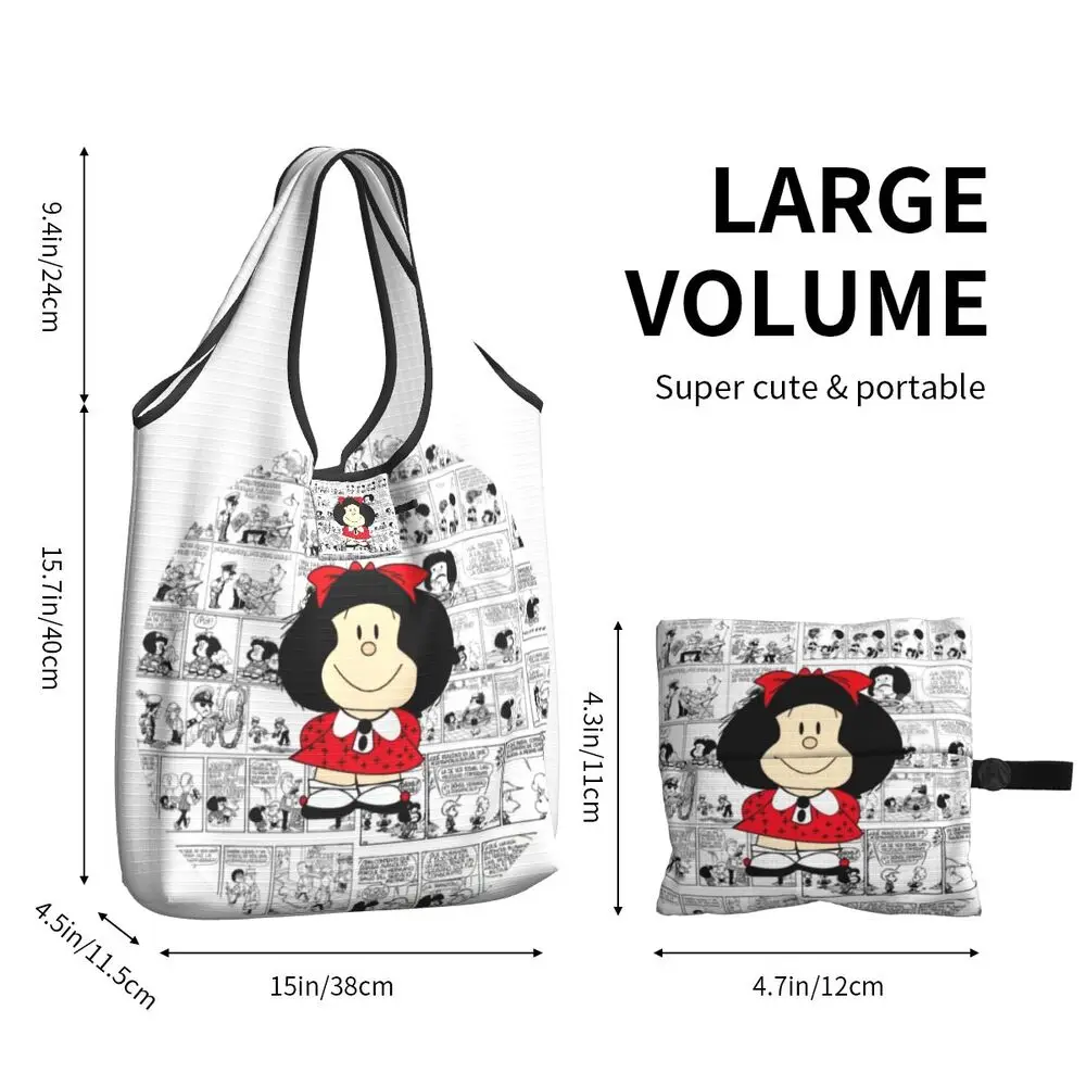 Custom Vintage Mafalda Manga Grocery Shopping Bag 20 Sacf73162d3a84d09aeafa562e18c2147S