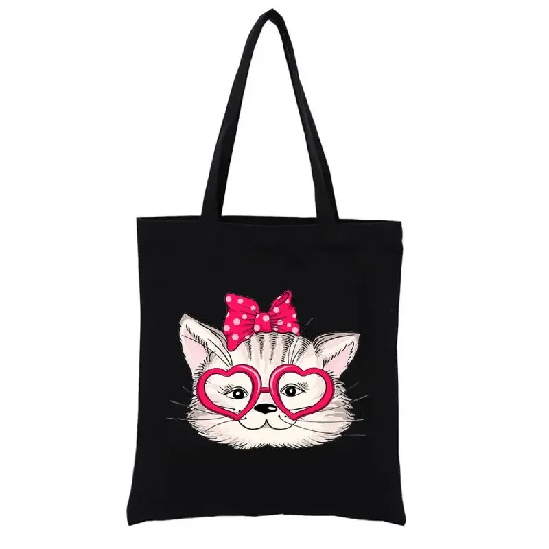 Canvas Shopping Bag Fashion Cat with Bow Tie Female Bag S Women's Handbag Shopper Woven Tote Casual Totes Totebag Funny Handbags
Canvas Shopping Bag Fashion Cat with Bow Tie Female Bag S Women's Handbag Shopper Woven Tote Casual Totes Totebag Funny Handbags