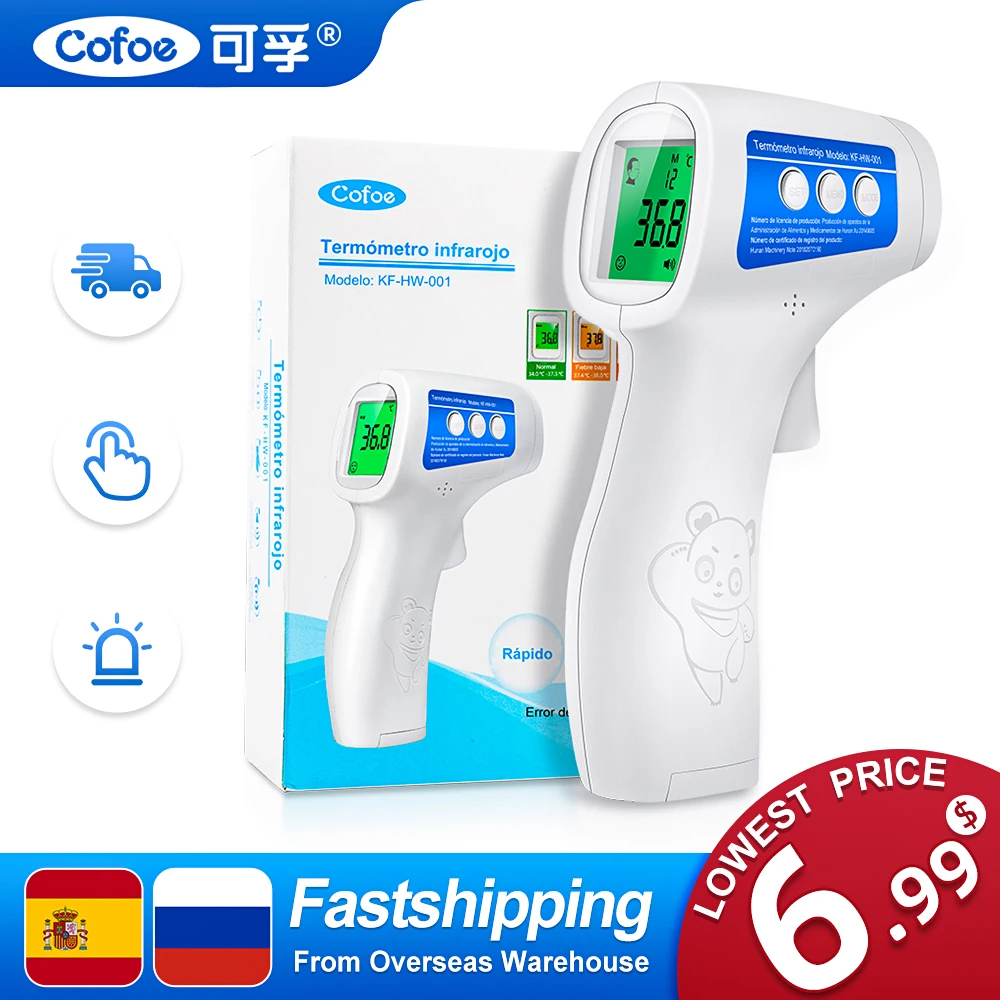 

Cofoe Medical Baby Thermometer Infrared Digital LCD Body Measurement Forehead Ear Non-Contact Adult Fever IR Children Termometro