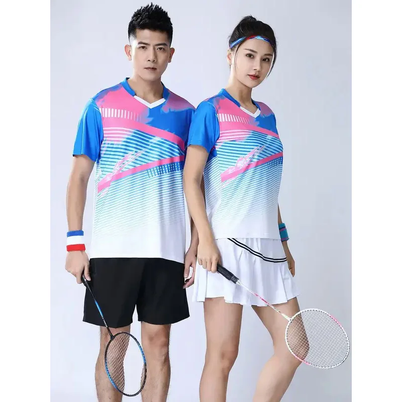 Couple badminton set, men's tennis suit, spring/summer women's short sleeved shorts, table tennis sportswear, quick drying
Couple badminton set, men's tennis suit, spring/summer women's short sleeved shorts, table tennis sportswear, quick drying