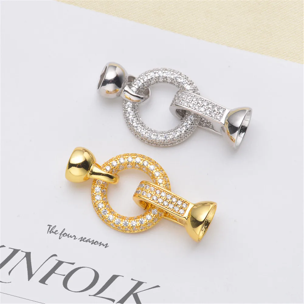 S925 Sterling silver Cubic Zirconia Clasp DIY Beads Jewelry Making Accessories Silver/Gold Metal Connector Clasps Findings
S925 Sterling silver Cubic Zirconia Clasp DIY Beads Jewelry Making Accessories Silver/Gold Metal Connector Clasps Findings