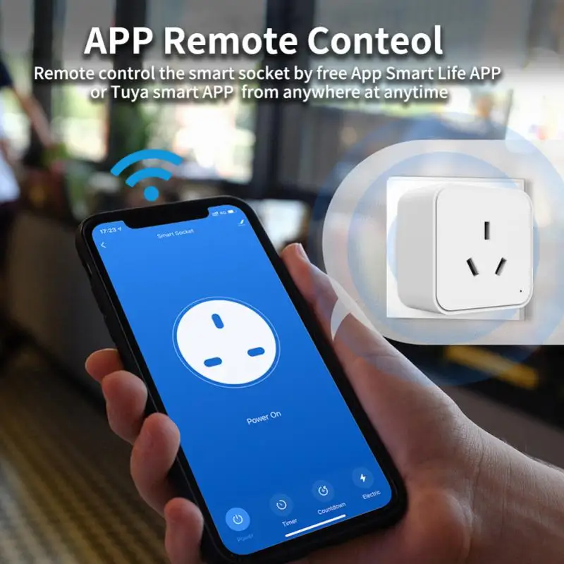 

Умная розетка Tuya с Wi-Fi и монитором питания, умное управление через приложение, работает с Alexa Home