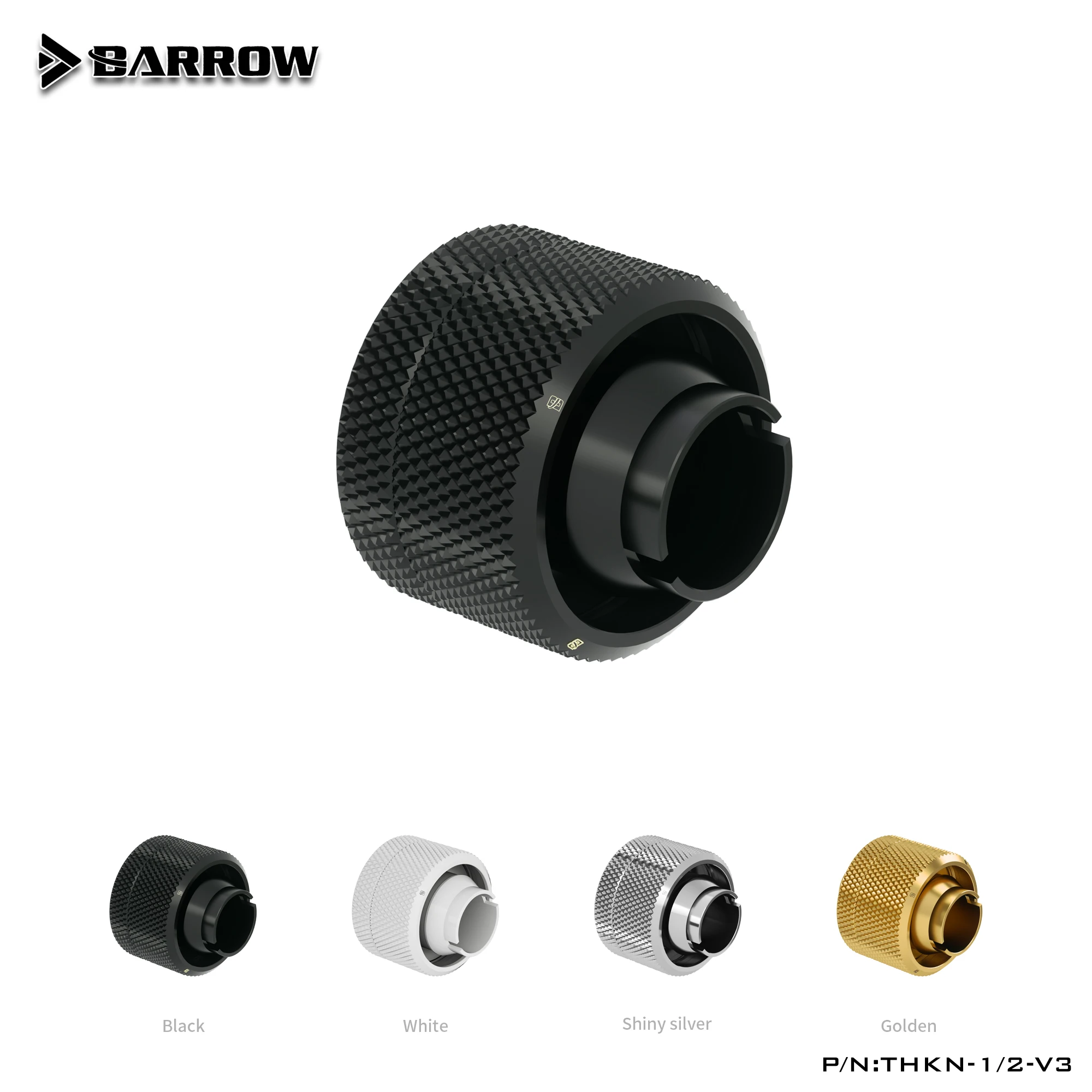

Barrow White Black Silver G1 /4 1/2"ID X 3/4"OD 13 X 19mm Tubing Hand Compression Fittings Water Cooling Fitting THKN-1/2-V3