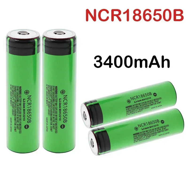 

100% NCR18650B 3.7V 3400mAh rechargeable lithium battery, suitable for Panasonic flashlights, original, New 18650 battery tip