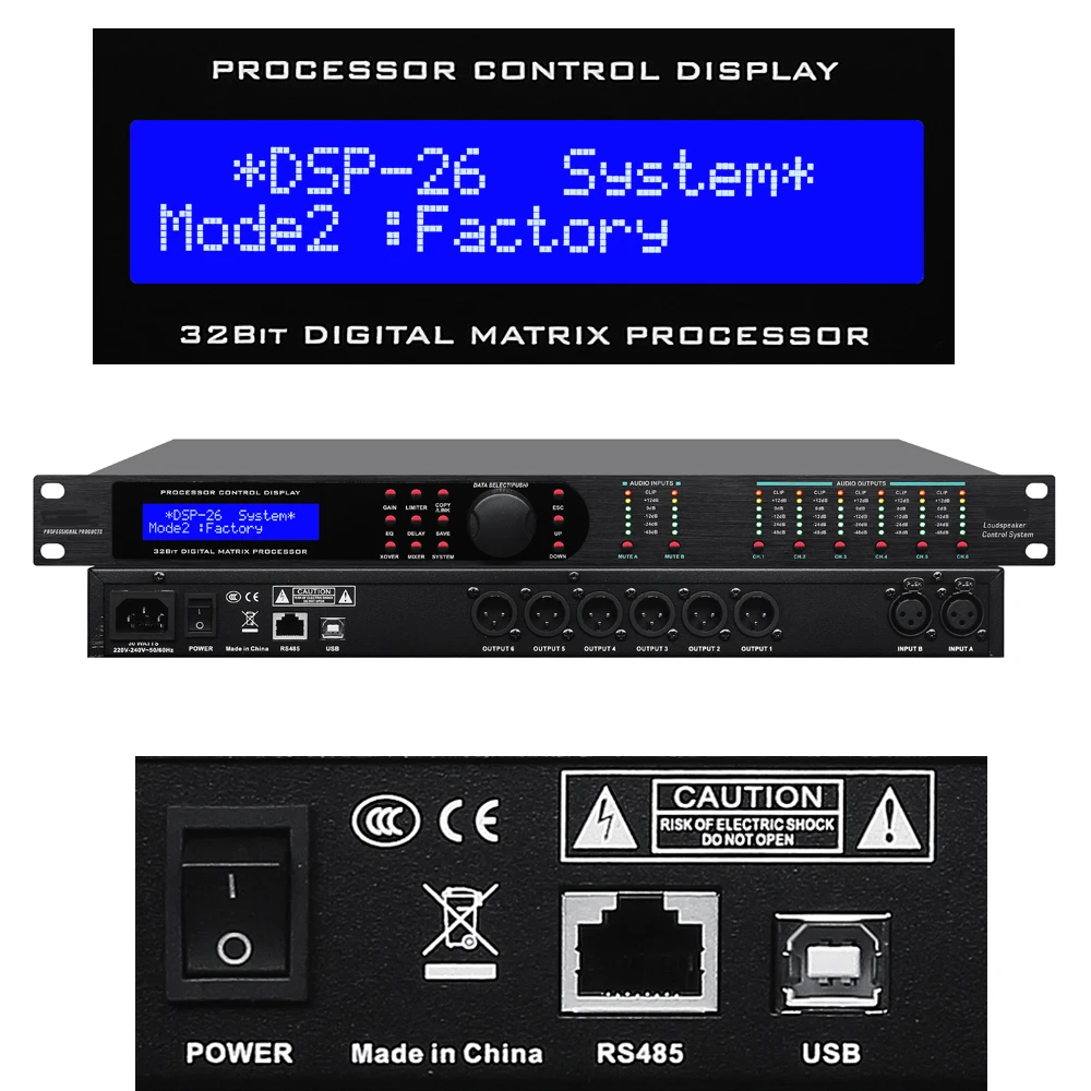 

Цифровой аудиопроцессор Driverack 260 + DBX260 3 в 6 Out, система управления громкоговорителем, программное обеспечение для кроссовера со сценическим эффектом