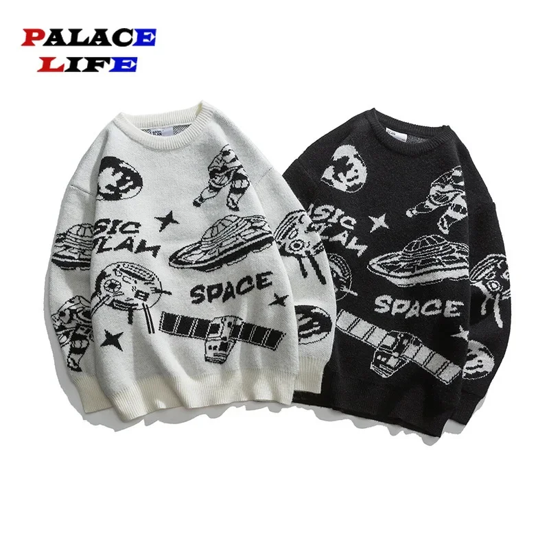 Japanese Cartoon Sweaters Men' Harajuku Vintage Space Printed Autumn Knitted Pullover Hiphop Fashion Loose Jumpers Ropa Hombre
Japanese Cartoon Sweaters Men' Harajuku Vintage Space Printed Autumn Knitted Pullover Hiphop Fashion Loose Jumpers Ropa Hombre