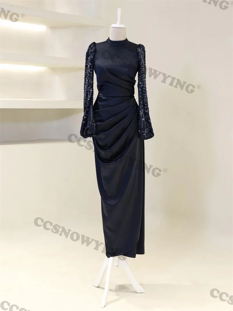 Simple Fashion Sequin Satin customizable High Neck Long Sleeve Evening Dresses Prom Dress Formal Occasion Dresses
Simple Fashion Sequin Satin customizable High Neck Long Sleeve Evening Dresses Prom Dress Formal Occasion Dresses