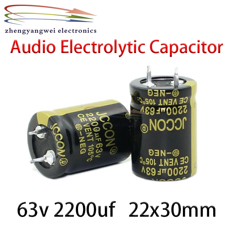 

20pcs 22x30mm 63v 2200uf black Audio Electrolytic Capacitor For Hifi Amplifier Low