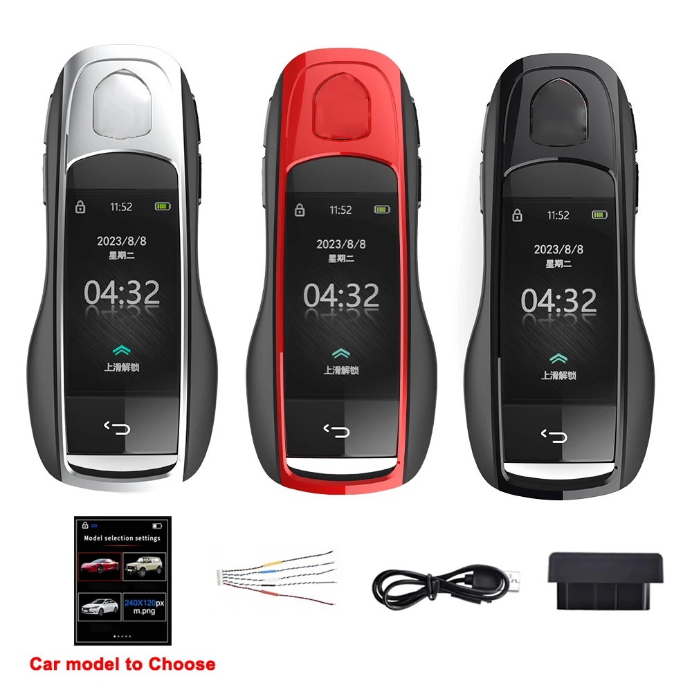 

Universal Smart LCD Car Key For Porsche 718 977 911 Panamera Boxster Cayman Cayenne Macan Taycan Smart Remote Comfortable Entry