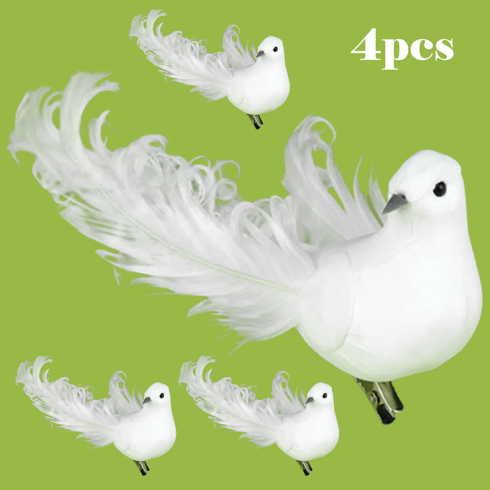 

4 Pack Of Artificial Doves Foam Doves Peace Doves For Wedding Decorative Craft Birds Model Retro Photo Props Garden Decortions