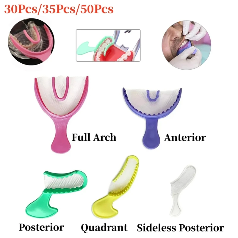 

Dental Bite Impression Trays Disposable Plastic With Net Registration Tray Teeth Holder Colorful Dentistry Oral Care Tools