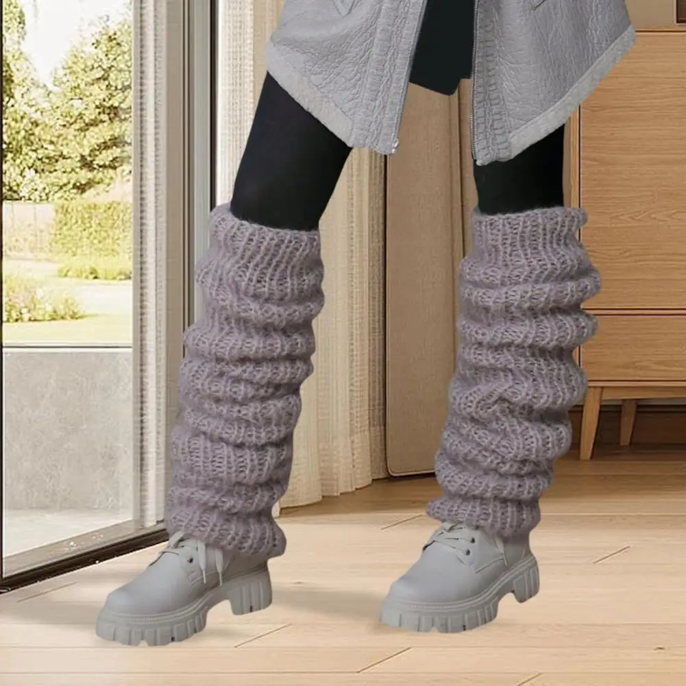 

Irritation-free Women Socks Cozy Thick Knitted Winter Calf Socks with Anti-slip Warm Pile Leg Warmers Boot for Jk for Weather