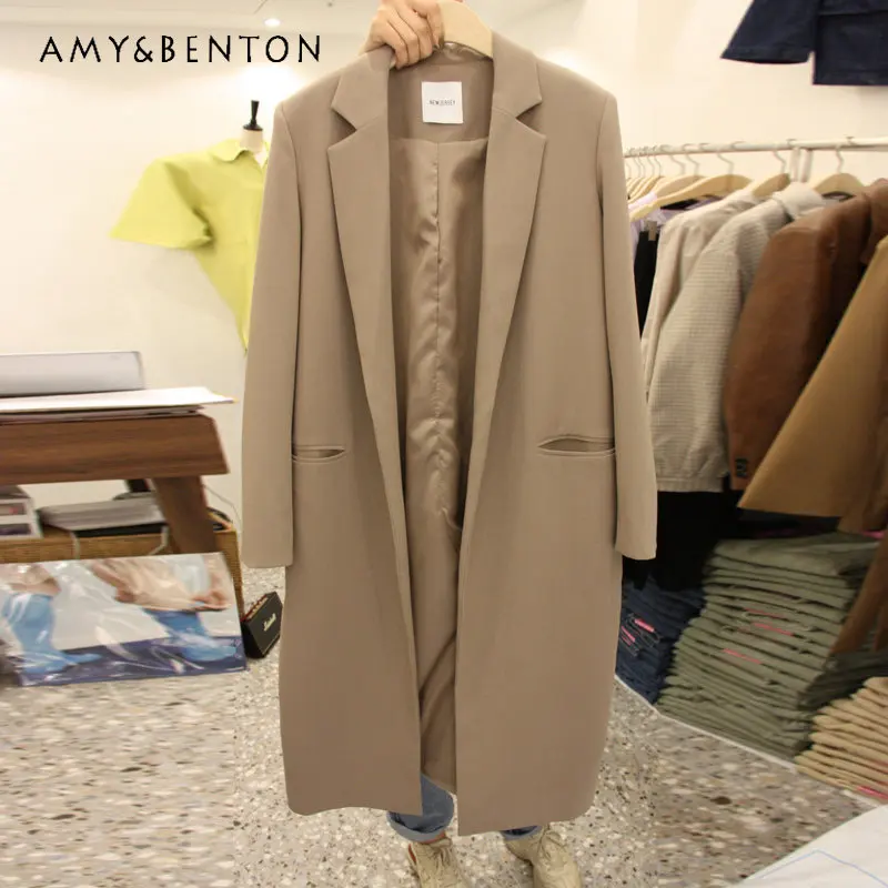 Women's Mid-Length Coat 2023 Spring and Autumn New Korean Style Loose Clothes Casual Chic Long Sleeve Suit Jacket
Women's Mid-Length Coat 2023 Spring and Autumn New Korean Style Loose Clothes Casual Chic Long Sleeve Suit Jacket