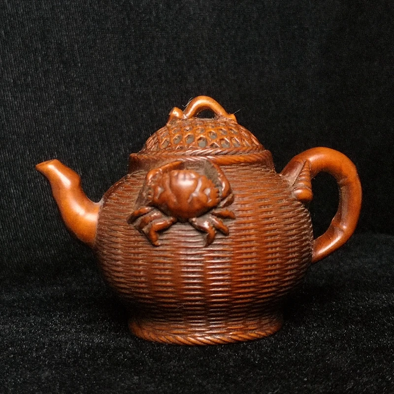 1919 Antique art Size 3.2 Inch Old Chinese boxwood hand carved crab knit pot kettle shape Fengshui home decoration collectable
1919 Antique art Size 3.2 Inch Old Chinese boxwood hand carved crab knit pot kettle shape Fengshui home decoration collectable