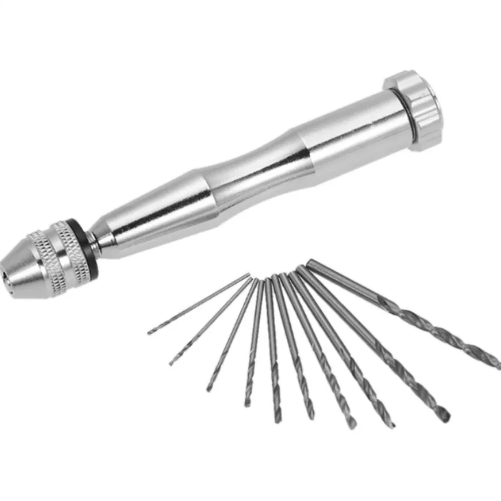 Manual Drill Chuck Small Hand Drill Silver With 10 Drill Bits Woodworking 0.3-3.5mm Drill Drilling Rotary Tools
Manual Drill Chuck Small Hand Drill Silver With 10 Drill Bits Woodworking 0.3-3.5mm Drill Drilling Rotary Tools
