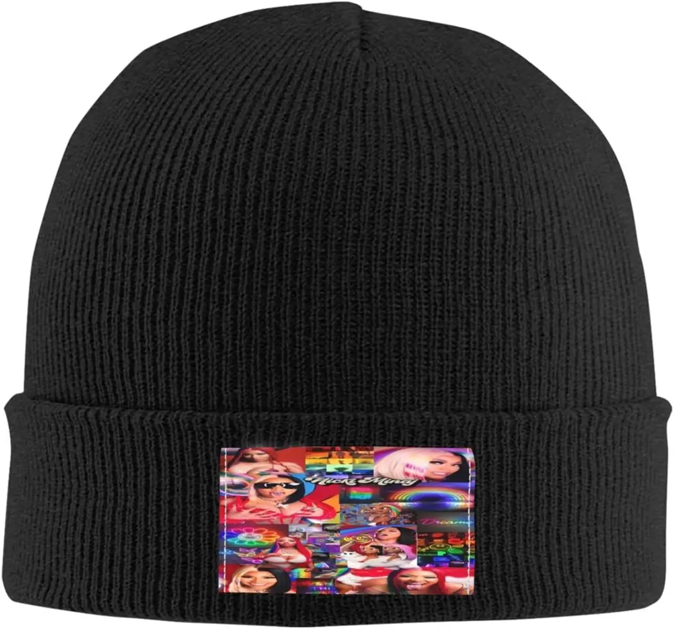 

Nicki Rapper Singer Minaj Band Beanie Hats for Men Women Cuffed Knit Hat Slouchy Thick Soft Warm Ski Caps Black