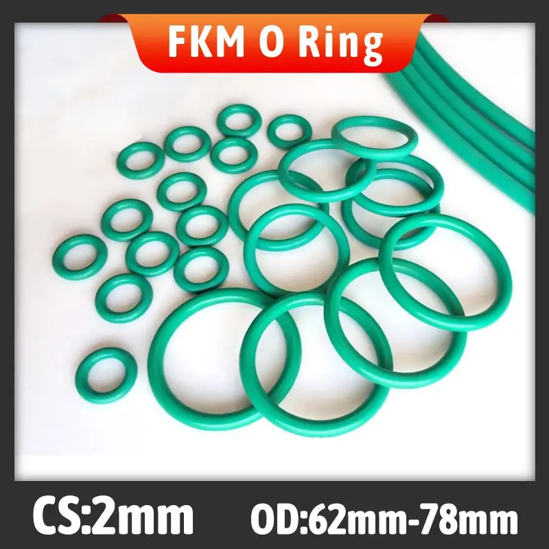 

10PCS Fluorine rubber FKM O-ring CS 2mm / OD 62/63/64/65/66/67/68/70/72/73/74/75/78mm