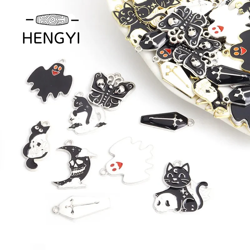 10pcs Mix Halloween Series Enamel Charms Ghost Vampire Cross Skull Cat Metal Pendants DIY Jewelry Making Necklace Findings Craft
10pcs Mix Halloween Series Enamel Charms Ghost Vampire Cross Skull Cat Metal Pendants DIY Jewelry Making Necklace Findings Craft