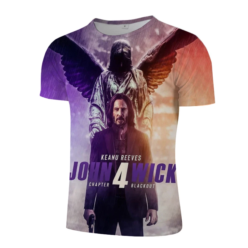 

Novelty John Wicks 3d Print Tshirt Men Crew Neck T Shirt New Arrival Clothes Oversized for Men Women