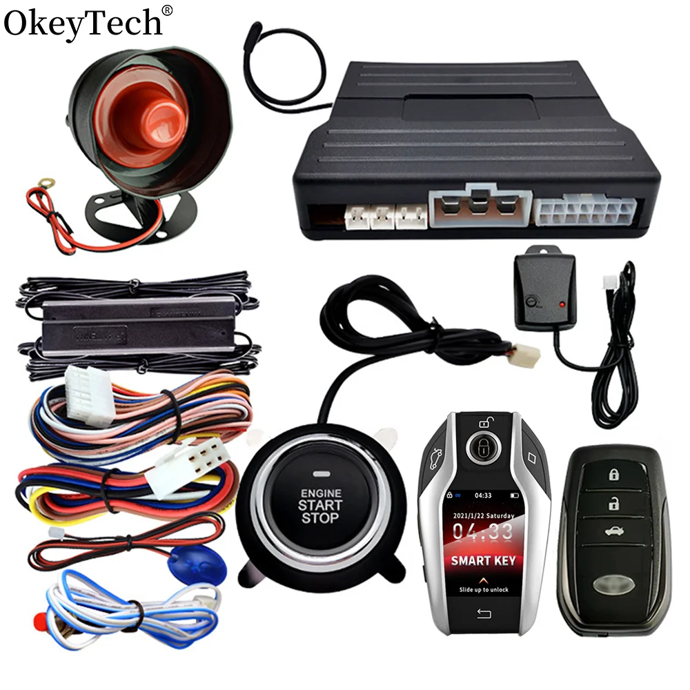 Okeytech Global Universal Newest TK800A LCD Remote Key Engine Start Stop Button Keyless Go Central Lock Smart Car Alarm System
Okeytech Global Universal Newest TK800A LCD Remote Key Engine Start Stop Button Keyless Go Central Lock Smart Car Alarm System