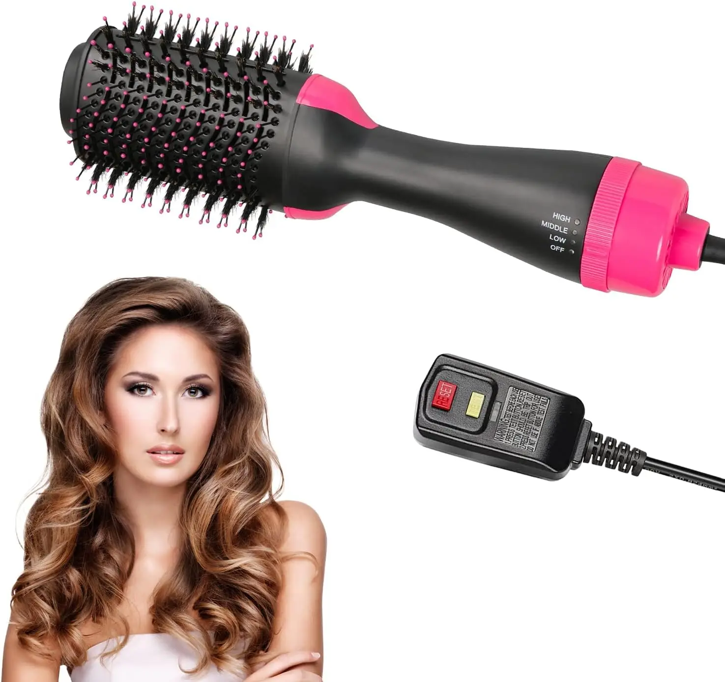 

3 IN 1 Hair Dryer Hot Air Brush Styler and Volumizer Hair Straightener Curler Comb Roller One Step Electric Ion Blow Dryer Brush