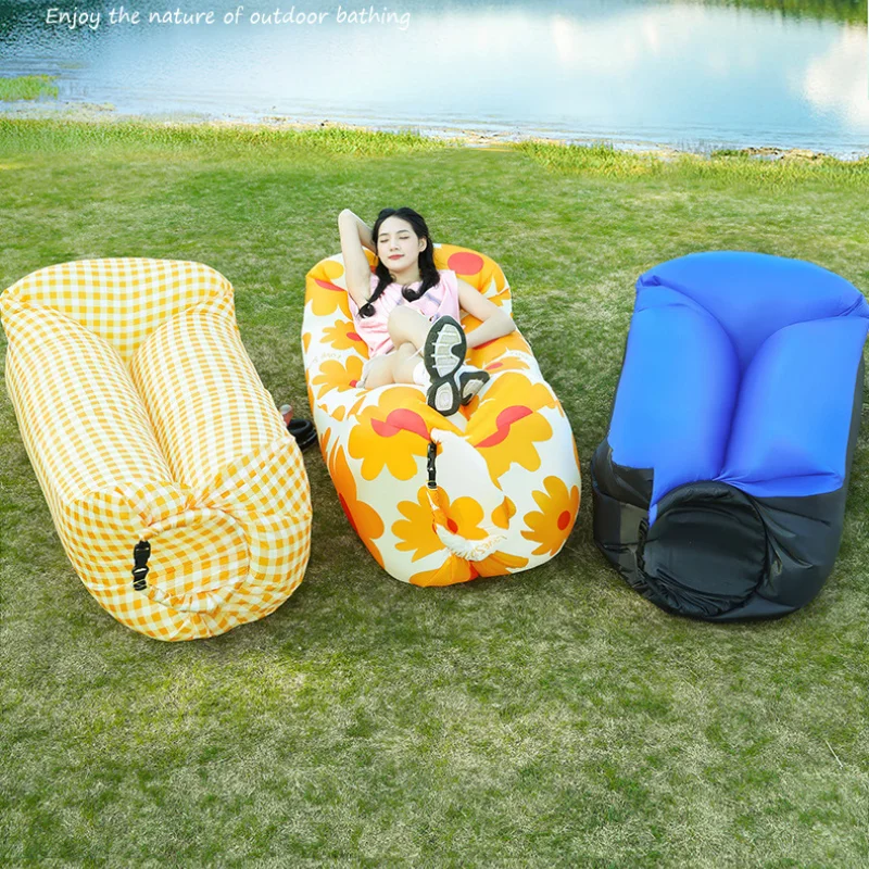 

Beach Lounger Air Portable Inflatable Sofa Bed Furniture Rest Reclining Chair Camping Equipment Outdoor Garden Loungers