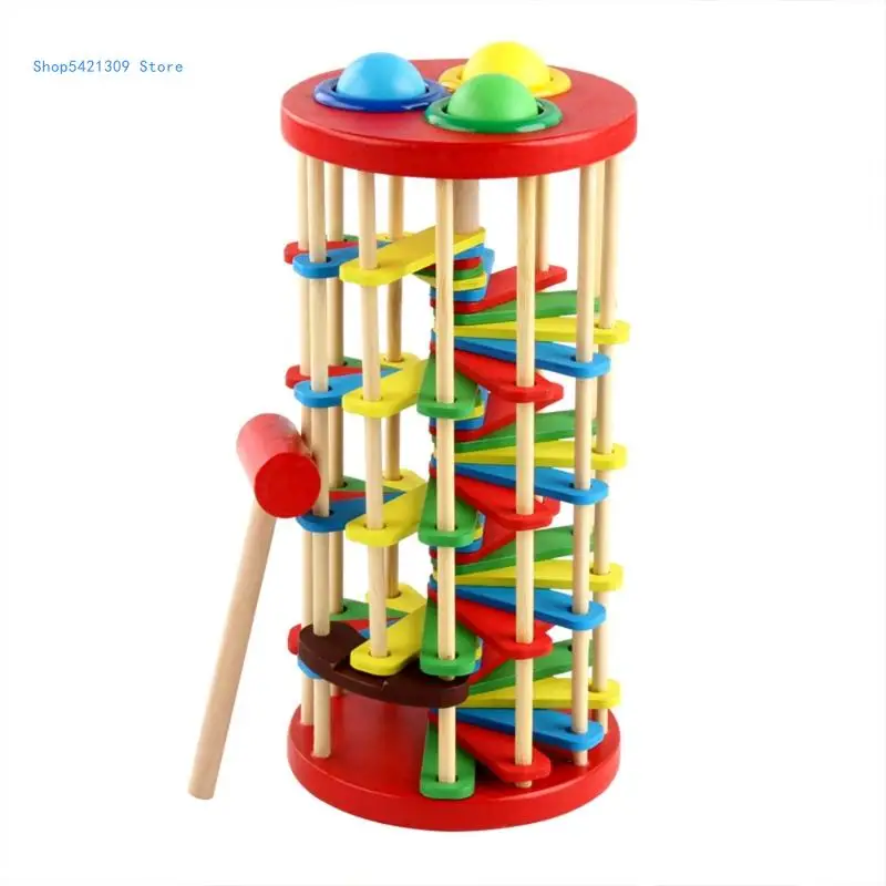

85WA для Melissa Doug Pound Roll Tower Toy with Hammer 3 Balls Brand Educational Gift