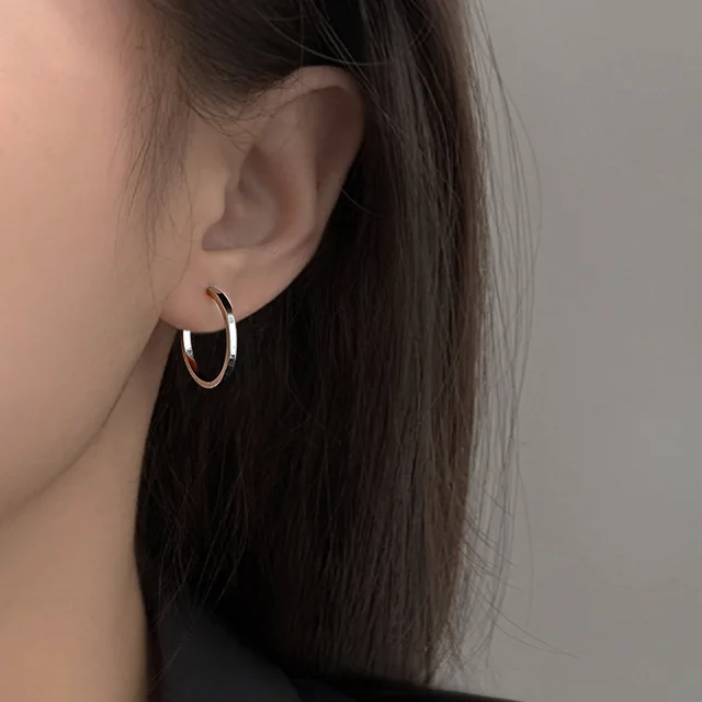 Boucles d'oreilles rondes en argent Sterling 925 pour femmes et filles, bijoux surdimensionnés en cristal, cadeau de fête, nouvelle collection 2