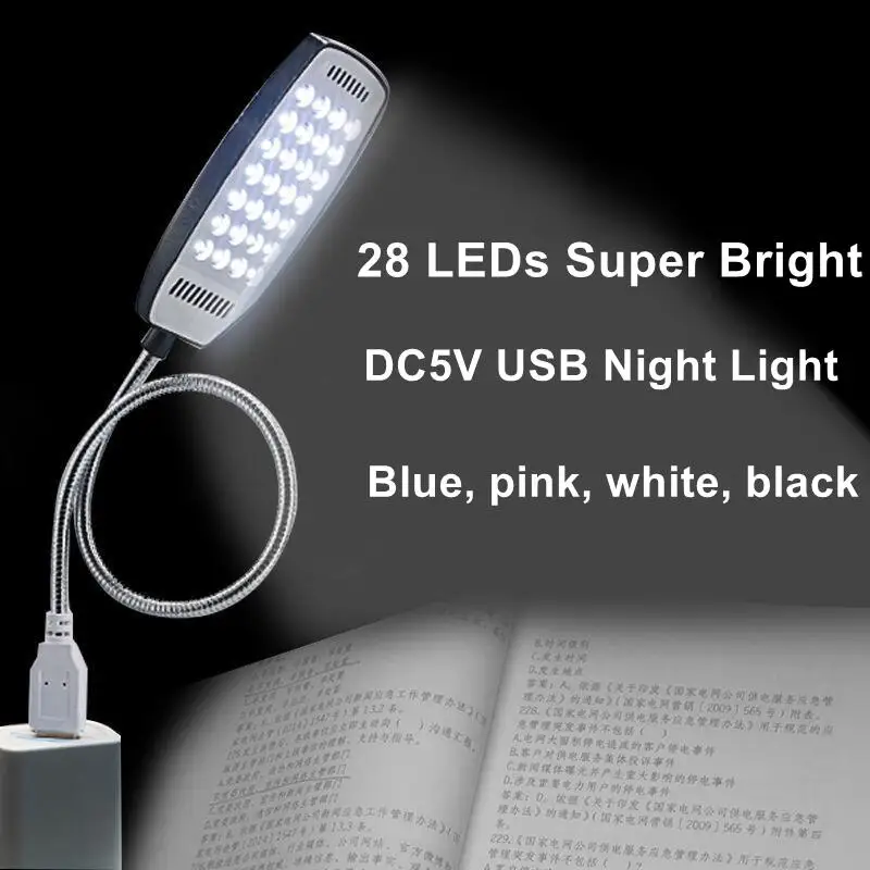 28 LEDs Super Bright Book Light DC5V USB Reading Night Lights Flexible Table Lamp For Power Bank Laptop Notebook PC Computer
28 LEDs Super Bright Book Light DC5V USB Reading Night Lights Flexible Table Lamp For Power Bank Laptop Notebook PC Computer