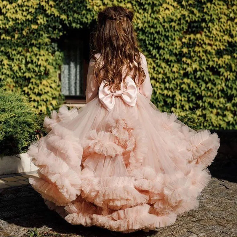 Puffy Pink Tiered Flower Girl Dresses Tulle Little Girl Ball Party Wedding Gown First Communion Children Pageant Gowns
Puffy Pink Tiered Flower Girl Dresses Tulle Little Girl Ball Party Wedding Gown First Communion Children Pageant Gowns