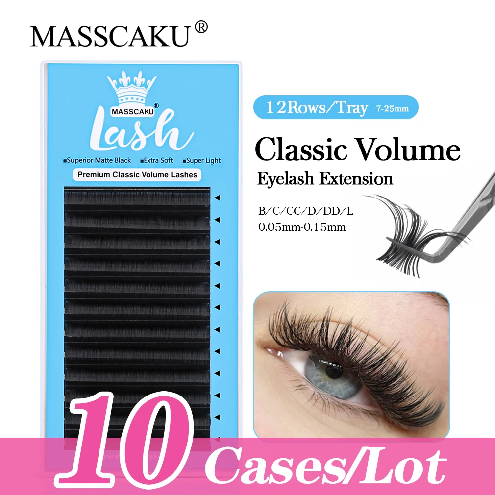 10cases/lot MASSCAKU Advanced C/D Curl Classic Volume Lashes Korean Material Eyelash Extensions for Professional Eyelash Makeup
10cases/lot MASSCAKU Advanced C/D Curl Classic Volume Lashes Korean Material Eyelash Extensions for Professional Eyelash Makeup