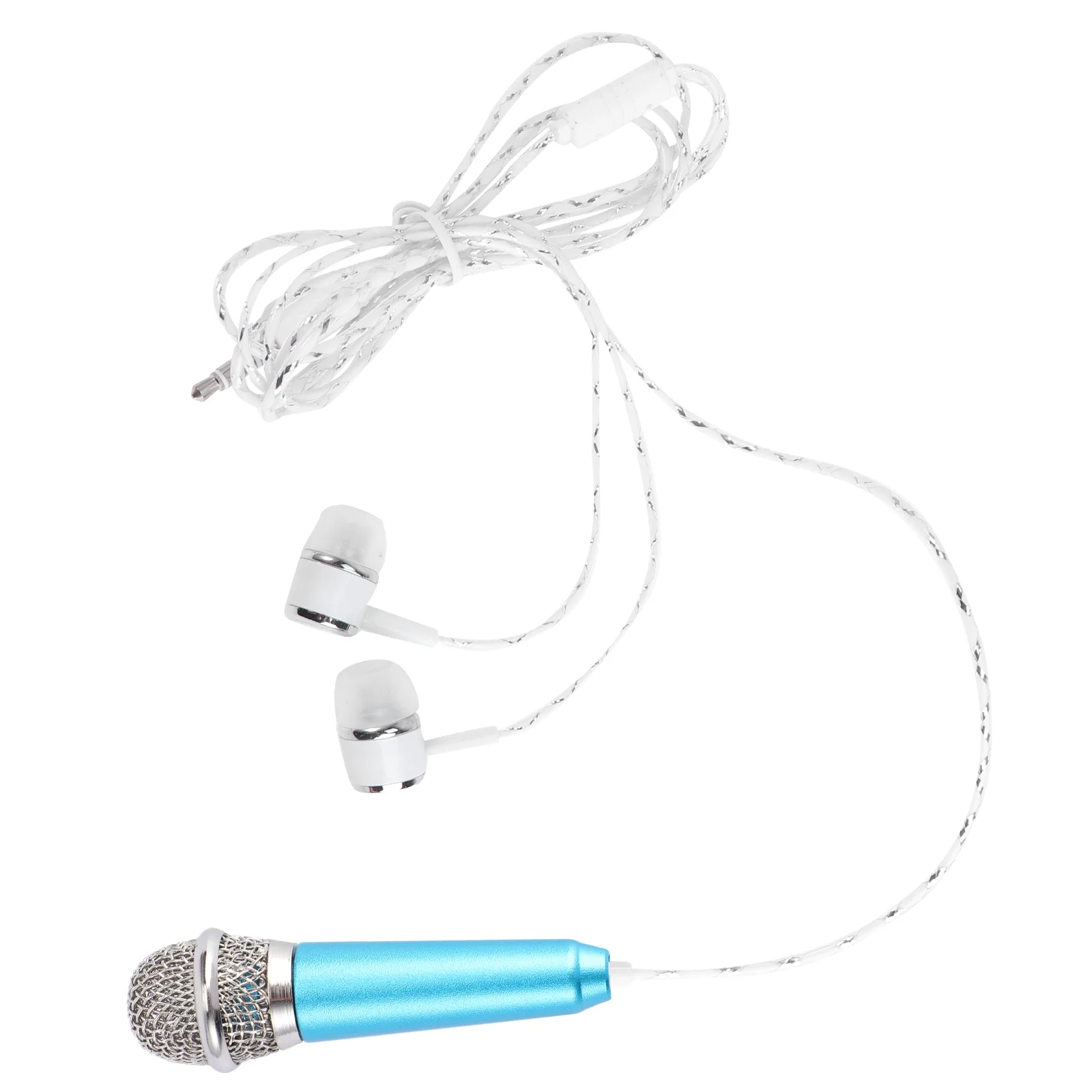 

Mini Karaoke Microphone Mini Phone Microphone With Headphones For IOS (Sky Blue)