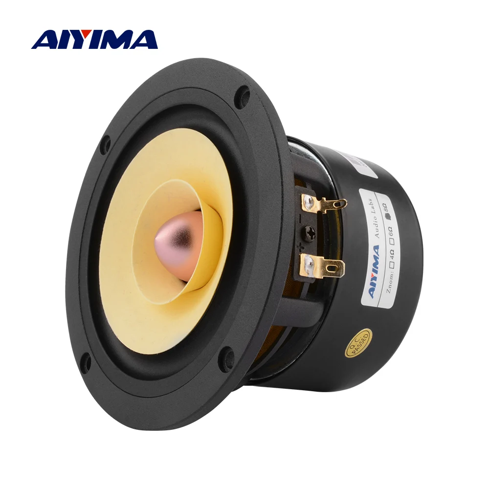 

AIYIMA 1Pcs 4 Inch Full Range Speaker Unit 4 8 Ohm 25W Speaker Tweeter Woofer Aluminum Bullet Audio Home Theater Loudspeaker