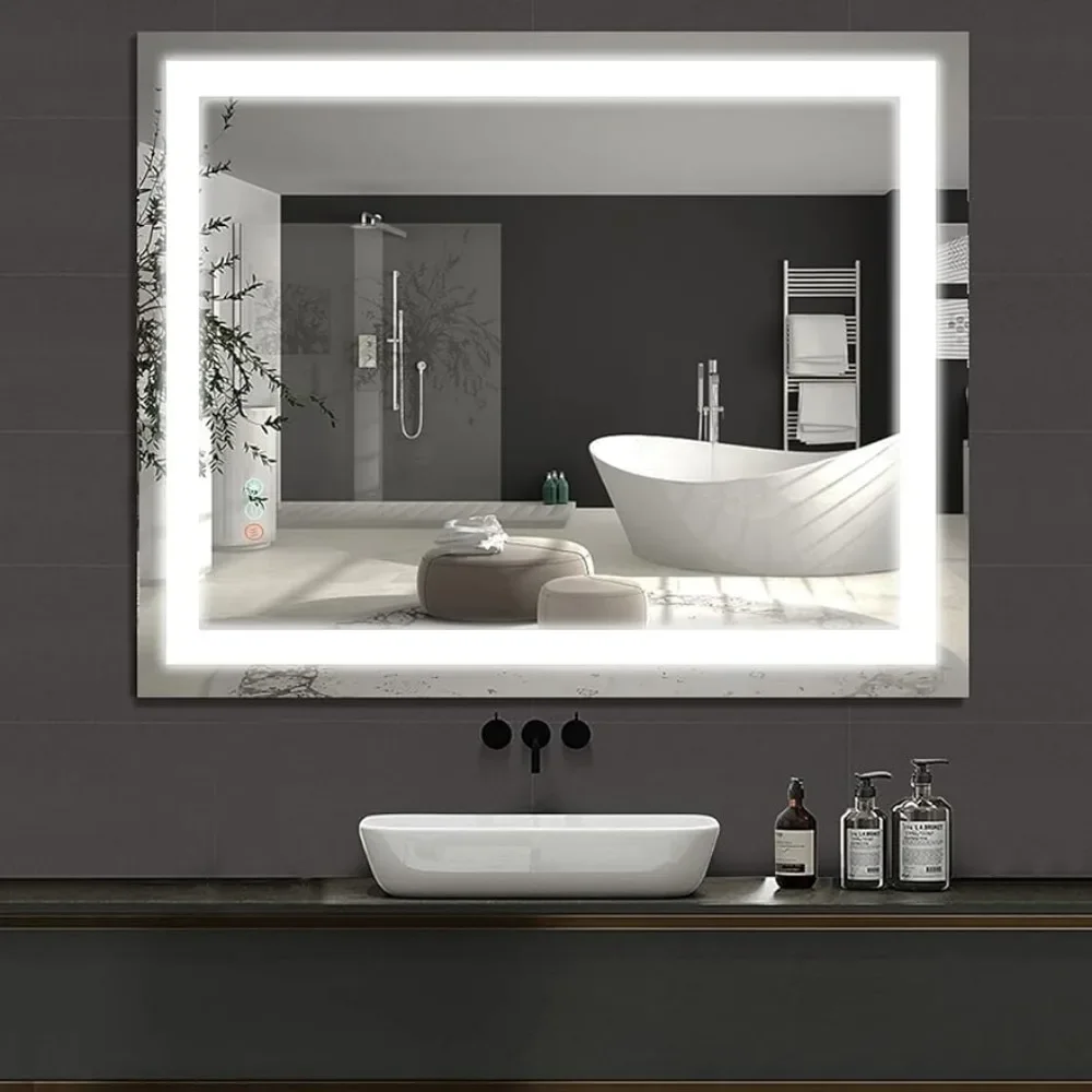 40”x 32” Bathroom Led Vanity Mirror with 3 Colors Light, Dimmable Touch Switch Control, Anti-Fog Wall Mounted Makeup Mirror
40”x 32” Bathroom Led Vanity Mirror with 3 Colors Light, Dimmable Touch Switch Control, Anti-Fog Wall Mounted Makeup Mirror