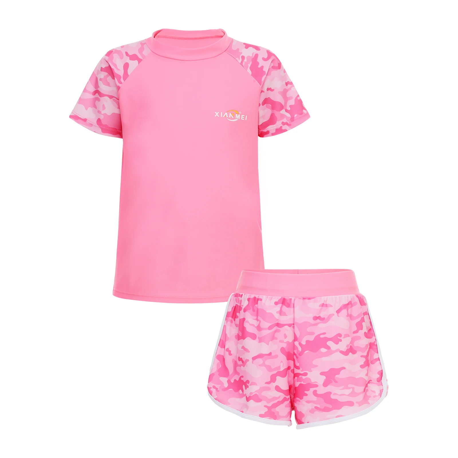 Kids Girls Swimsuit Two Piece Rash Guard Set Camouflage Print Swim Trunks with Tops Swimwear Beachwear Pool Party Bathing Suit
Kids Girls Swimsuit Two Piece Rash Guard Set Camouflage Print Swim Trunks with Tops Swimwear Beachwear Pool Party Bathing Suit